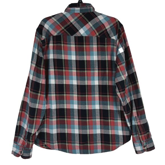 True Religion Men’s Red Multicolor Plaid Shirt Flannel Long Sleeve Size 2XL - Picture 2 of 9